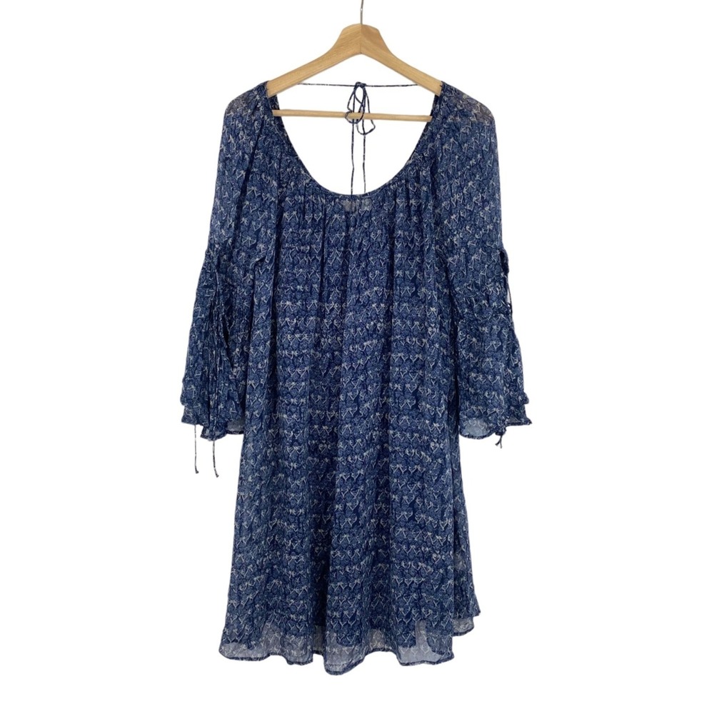 Lucky Brand Blue Floral Scoop-Neck Mini Dress - Picture 2 of 9